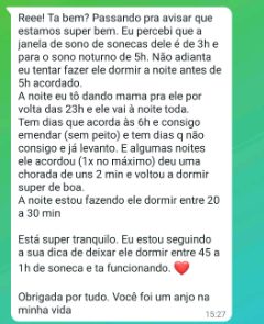 Print de mensagem de cliente